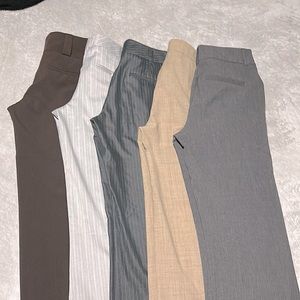5 pair of dress pants .